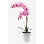 Orchidea finta CANDIDA in vaso di ceramica, rosa, 65cm, Ø7-8cm