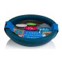 Candela galleggiante da esterno NEREA, 3 stoppini, blu chiaro, 4,5cm, Ø15,8cm, 5,5h