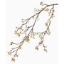 Ramo d'acero sintetico TABIO, con fiori, bianco-verde, 95cm