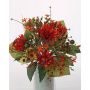 Mazzo sintetico WERA, crisantemi, arancione-rosso, 30cm, Ø20cm