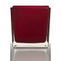 Vaso da fiori in vetro KIM EARTH, rosso, 14x14x14cm