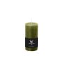 Candela a blocco per lanterna AURORA, verde oliva, 12cm, Ø5,8cm, 42h - Made in Germany