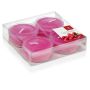 Piccole candele ASTRID con profumo, Cool Cranberry, 4 pezzi, rosa, 1,9cm, Ø5,7cm, 8h