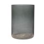 Vaso di vetro a cilindro SANYA EARTH, grigio scuro-trasparente, 25 cm, Ø18 cm