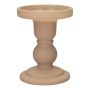 Portacandela a tronchetto KLEOFINA in vetro, con base, beige opaco, 11cm, Ø8,5cm
