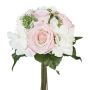 Bouquet di fiori artificiali Rose Hortensie DRUZA con frutti, rosa-bianco, 30 cm