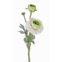 Ranuncolo artificiale YAKIRA, bianco-verde, 40cm, Ø4,5-9cm