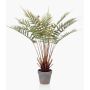 Pianta artificiale di felce cyatheales CAMASO in vaso decorativo, 60cm