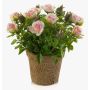 Rosa artificiale LARAINA in vaso decorativo, rosa, 15cm