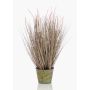 Pennisetum artificiale OVIDIO, pannocchie, vaso di zinco, verde, 70cm