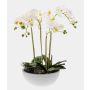 Orchidea phalaenopsis artificiale MINA in ceramica, bianco, 60cm