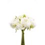Bouquet di peonie tessile WILO, bianco-verde, 25cm