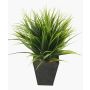 Cannuccia di palude di plastica ARIANO in vaso di zinco, verde, 30cm