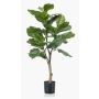 Ficus lyrata artificiale EUSEBI, tronco artificiale, verde, 90cm