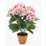 Ortensia artificiale JONE in vaso d'argilla, rosa, 40cm