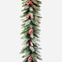 Ghirlanda artificiale invernale RAVENNA con pigne, innevato, 275cm, Ø25cm