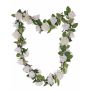 Ghirlanda di rose artificiali DORIE, bianco, 180cm, Ø7-9cm