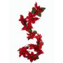 Ghirlanda finta di poinsettia TISHA, rosso, 180cm, Ø18-23cm