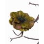 Anemone artificiale GORO su clip, verde oliva, Ø11cm