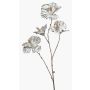 Fiore artificiale ibisco KEALANI, argento metallizzato-oro, 80 cm