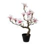 Bonsai artificiale magnolia SAVANNAH in vaso decorativo, con fiori, rosa, 70 cm