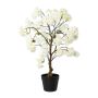 Albero artificiale fiori di ciliegio AMAMBAY in vaso decorativo, con fiori, tronco artificiale, bianco, 70 cm