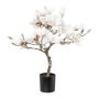 Albero artificiale magnolia DOLS, tronco artificiale, con fiori, innevato, LED, 60 cm