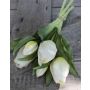 Mazzo di tulipani artificiali LEANA, bianco-verde, 30cm, Ø20cm