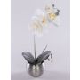 Orchidea phalaenopsis artificiale KAREN, vaso decorativo, ghiacciato, bianco, 35cm