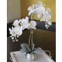 Orchidea phalaenopsis artificiale KAREN, vaso decorativo, ghiacciato, bianco, 50cm