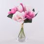 Mazzo di magnolie artificiali KAYLE, rosa-fucsia, 30cm