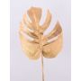 Foglia artificiale Philodendron Monstera Deliciosa ASMERET con glitter, oro, 70cm
