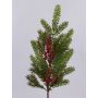 Ramo decorativo VARDALIA, abete, bacche, pigne, rosso-verde, 75cm