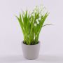 Fiore artificiale mughetto NOMTHA in vaso di cemento, bianco, 20 cm