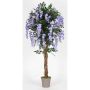 Glicine artificiale ANNIARA, tronchi veri, con fiori, lilla, 200 cm - Made in Italy