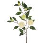 Ramo di camelia artificiale YARINA con fiori, crema-verde, 75cm