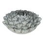 Vaso in ceramica a forma di fiore di loto MARILUNA, realizzato a mano, blu, 13cm, Ø28,5cm