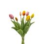 Mazzo di tulipani artificiali misti LONA, rosa-giallo-arancione, 40cm
