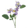 Ramo decorativo di violette SIREL, viola-giallo, 65 cm