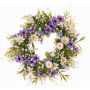 Ghirlanda di fiori artificiali Margherita Cosmos MAGADI, muscari, gypsophila, lilla-bianco, Ø30cm