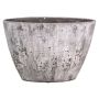 Vaso per orchidee in ceramica ADELPHOS, ovale, effetto pietra, grigio scuro-bianco, 32x14,5x22,5cm