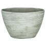 Vaso per orchidee in ceramica ADELPHOS, ovale, scanalature, bianco-grigio chiaro, 32x14,5x22,5cm