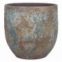 Fioriera in ceramica TSCHIL, rustico, colore sfumato, marrone-verde, 24cm, Ø24cm