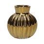 Bottiglia in ceramica OLLIVERA con scanalature, oro metallizzato, 6,5cm, Ø6cm