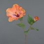 Fiore artificiale di ibisco OAHU con fiori, arancione, 65cm