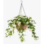 Fioriera artificiale Fucsia JONKFUN in cesto, crossdoor, crema-rosa, 70 cm