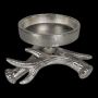 Portacandele a forma di corna LIBUSCHA in alluminio, argento, 8cm, Ø14cm