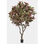 Pianta artificiale ficus elastica THIM, tronco artificiale, rosso-bianco-verde, 295 cm