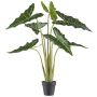 Pianta artificiale Alocasia Sanderiana NARLO, vaso decorativo, verde, 100 cm