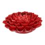 Vaso in ceramica a forma di fiore di loto MARILUNA, realizzato a mano, rosso, 13cm, Ø28,5cm